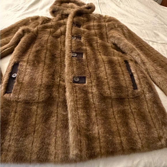 Denis Basso Jackets & Blazers - Luxurious Brown Faux Fur Coat